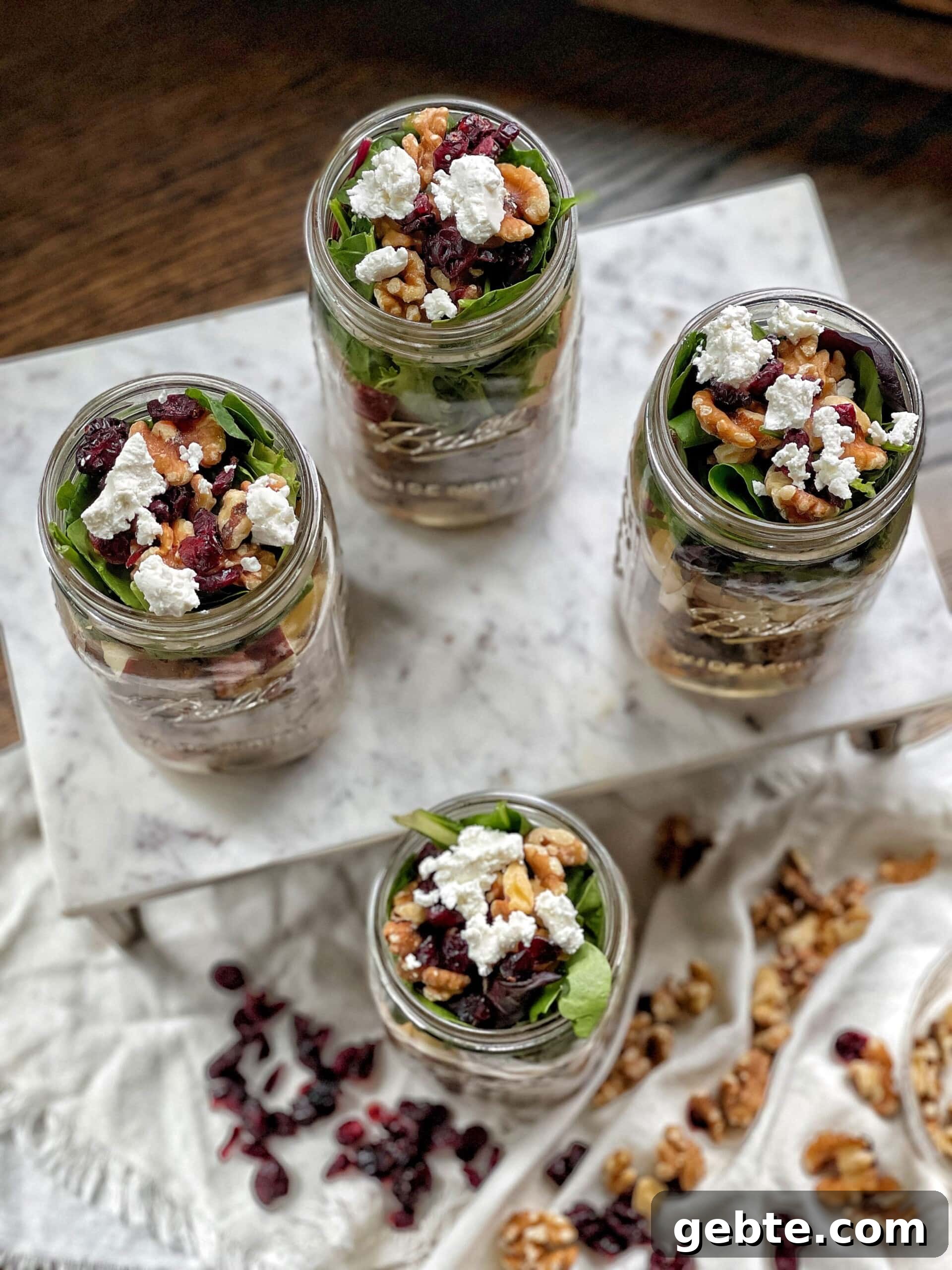autumn harvest mason jar salads