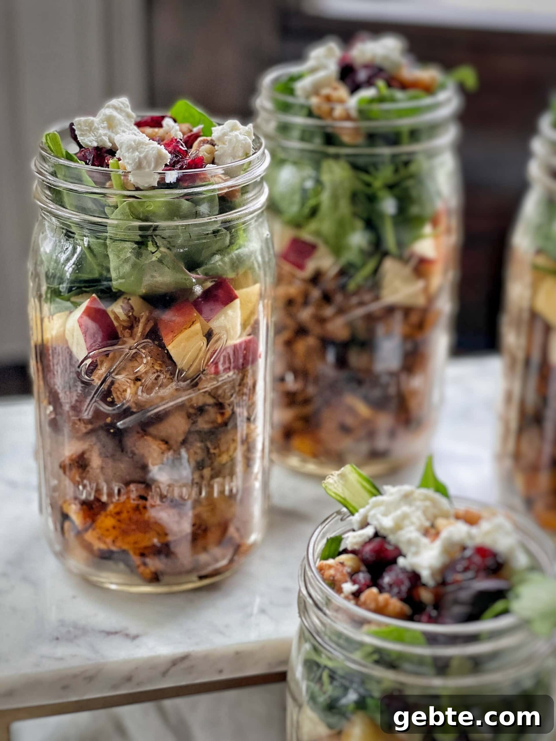 autumn harvest mason jar salads