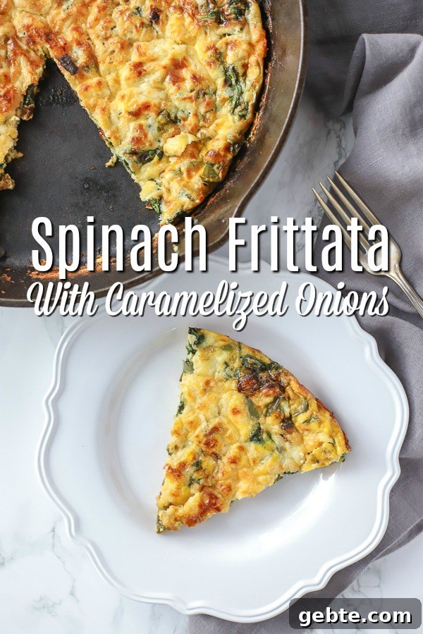 spinach frittata on a white plate