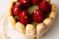 Matcha Strawberry Charlotte Cake Recipe with Creamy Layers