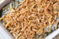 Green Bean Casserole Recipe with Crispy Onion Topping