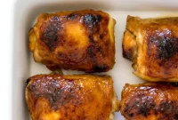 Crispy Honey Mustard Baked Chicken Thighs