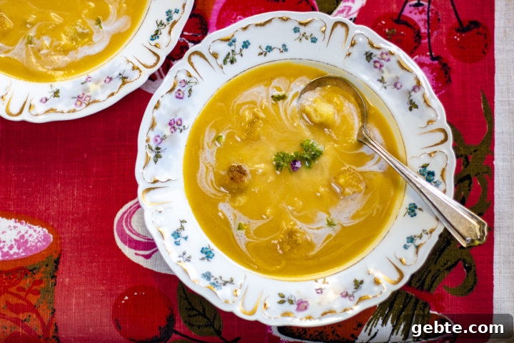 Acorn squash and celeriac soup