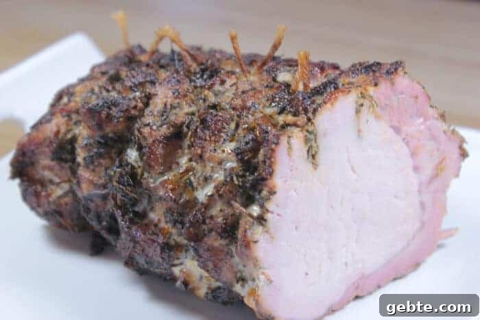 Smoked Pork Loin with Herb Rub 13 Sliced smoked pork loin
