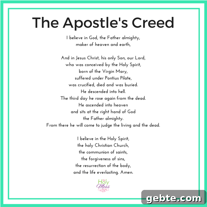 The Apostle's Creed Prayer