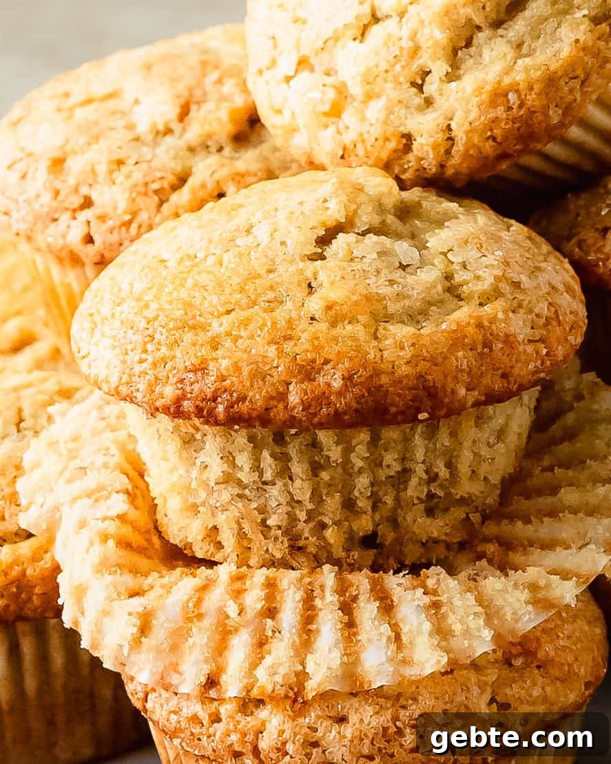 Moist Banana Buttermilk Muffins Recipe 4 Banana buttermilk muffins are soft, moist and fluffy muffins made with sweet bananas and tangy buttermilk. These quick and easy to make bakery style banana muffins can be topped with crunchy bits of sparkling sugar, streusel or chocolate chips.