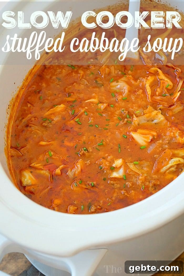 slow cooker stuffed cabbage soup