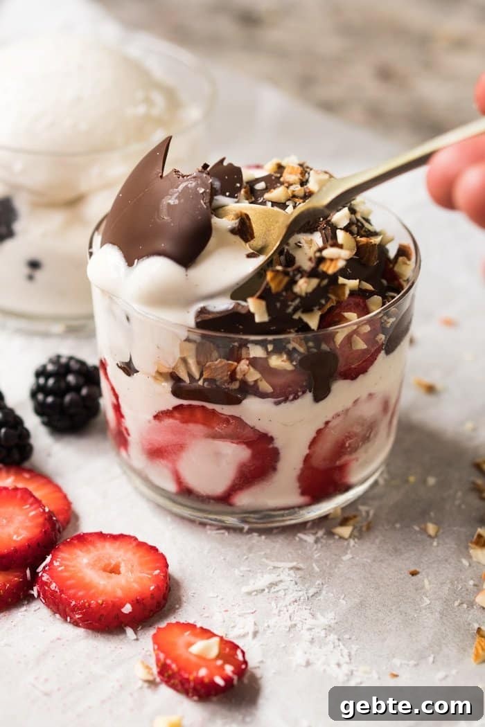 Eating keto frozen yogurt with a spoon