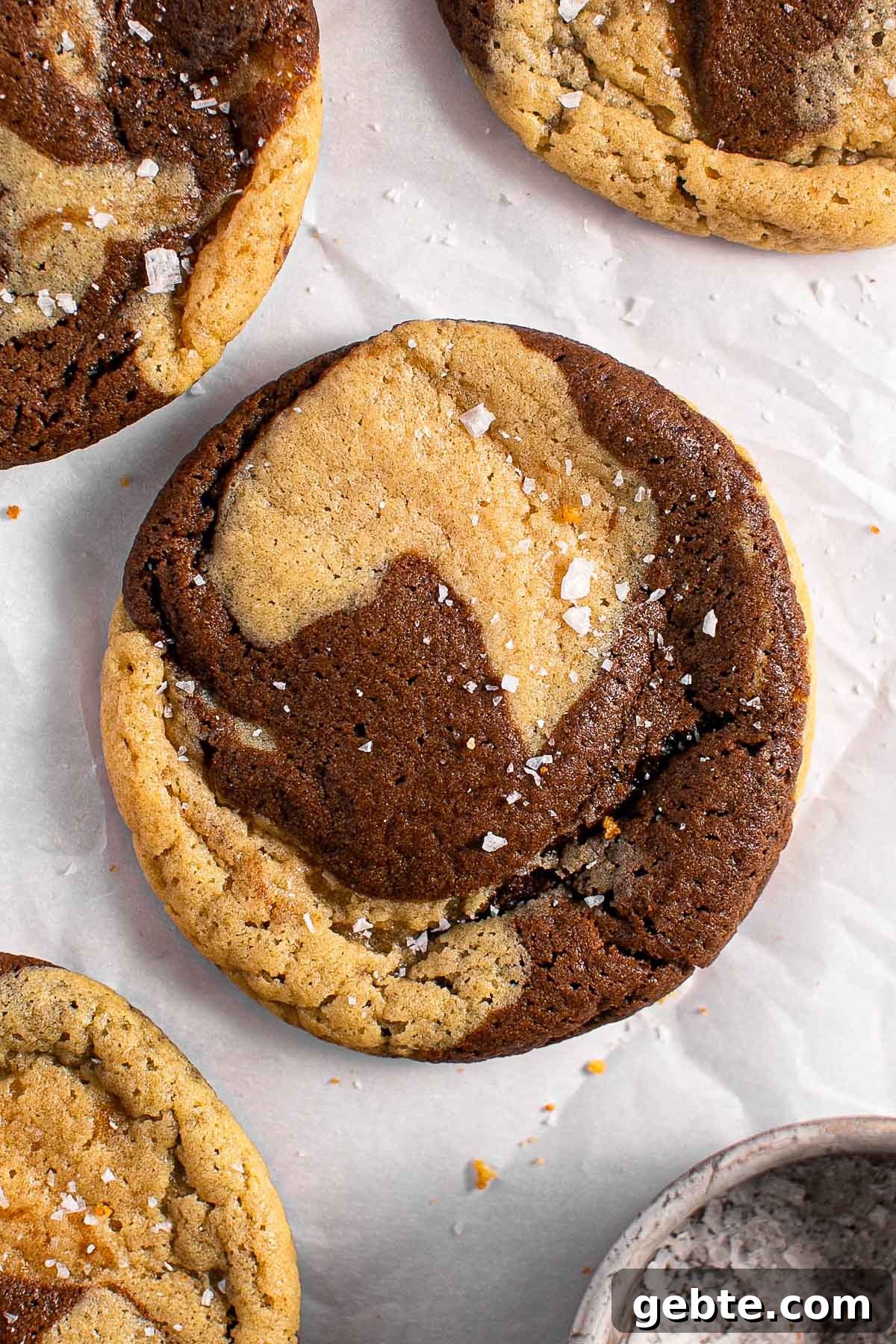 Stack of marble cookies