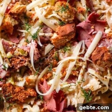 deli pasta salad with rye croutons