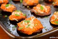 Crispy Garlic Butter Smashed Sweet Potatoes with Parmesan