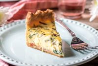 Prosciutto Quiche with Goat Cheese, Spinach and Basil