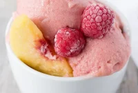 3-Ingredient Raspberry Peach Nice Cream Recipe