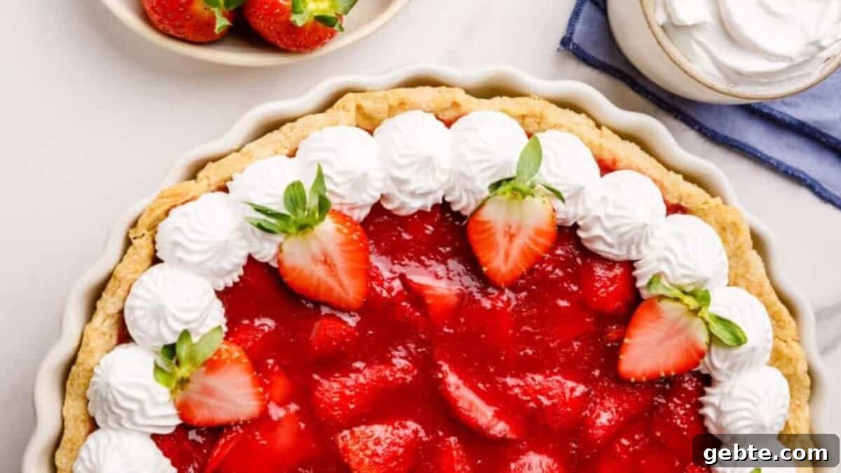 strawberry pie with whipped cream
