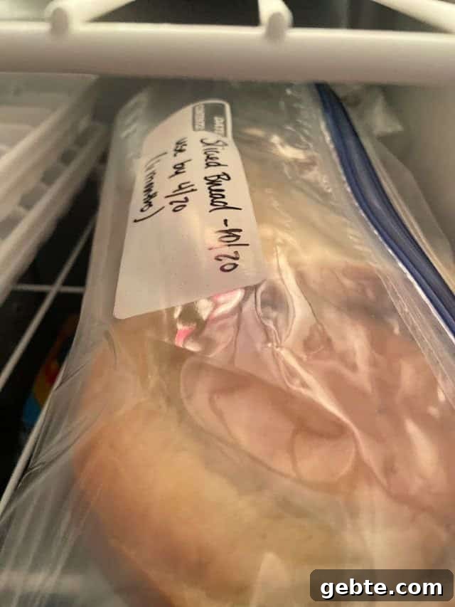 bread in the freezer