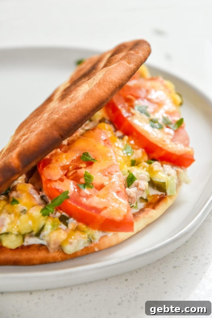 Tuna Melt Pita Sandwiches