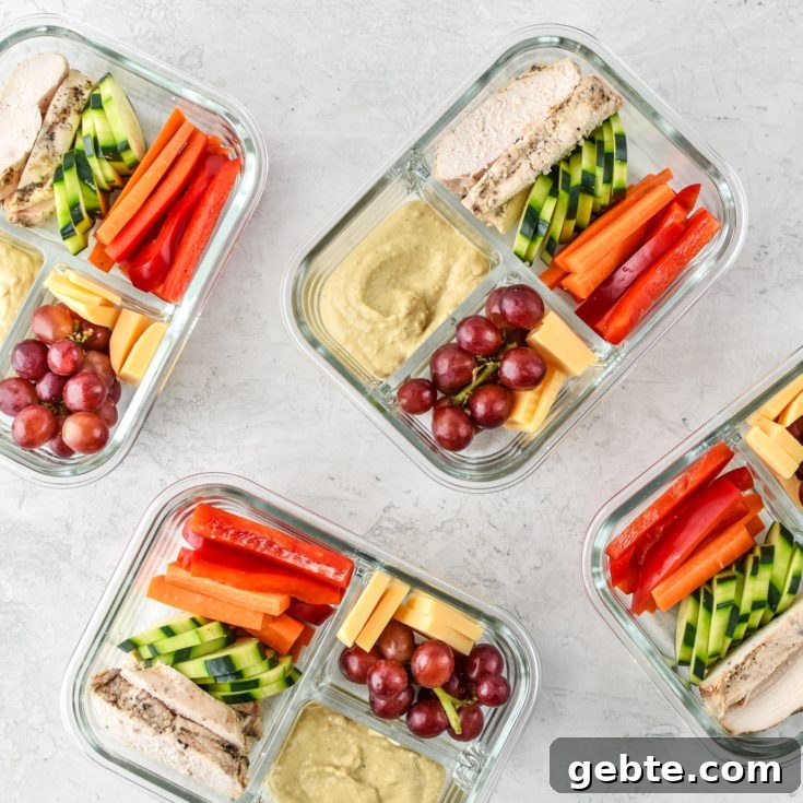 chicken hummus plate meal prep lunches