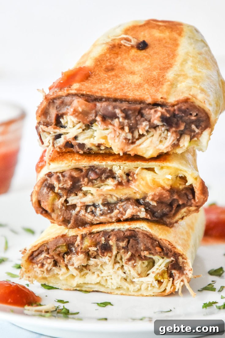 easy chicken bean burritos