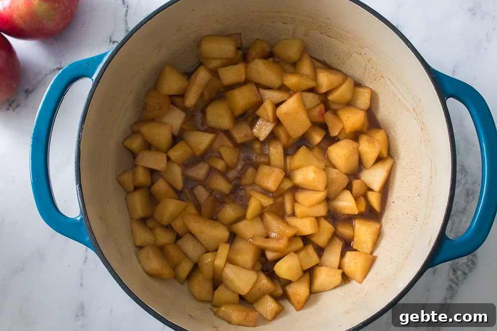 diced apples in apple pie filling
