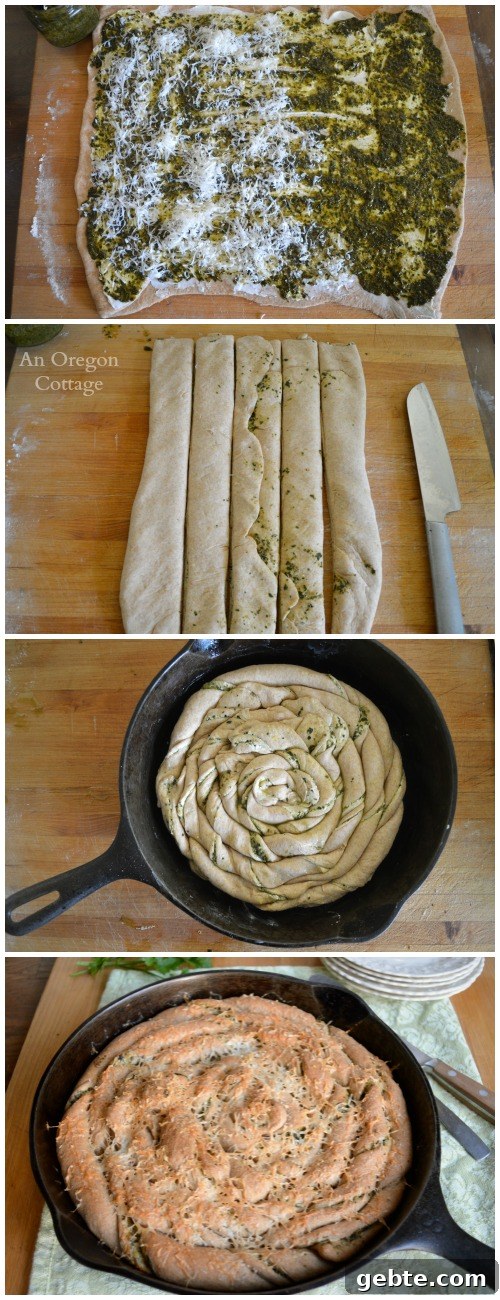 Quick and Easy Twisted Pesto Bread