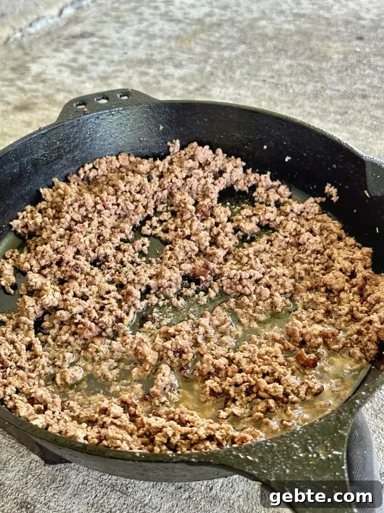 cheeseburger in a cast iron 