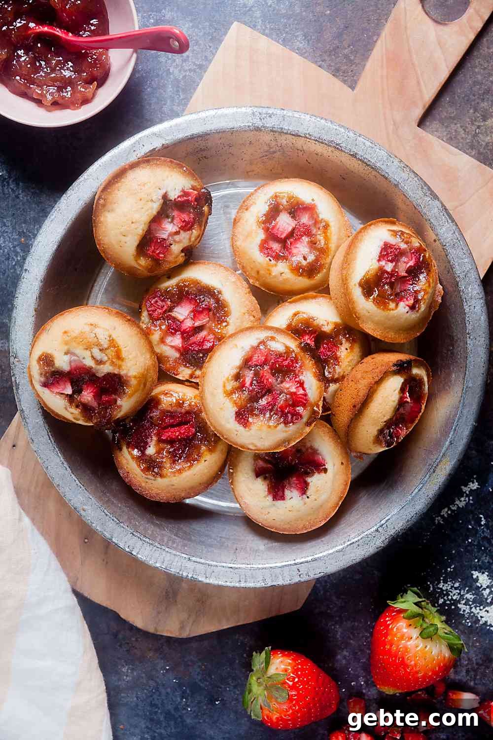Strawberry-Rhubarb Financiers (Gluten-Free) 2 Gluten Free Strawberry Rhubarb Financiers