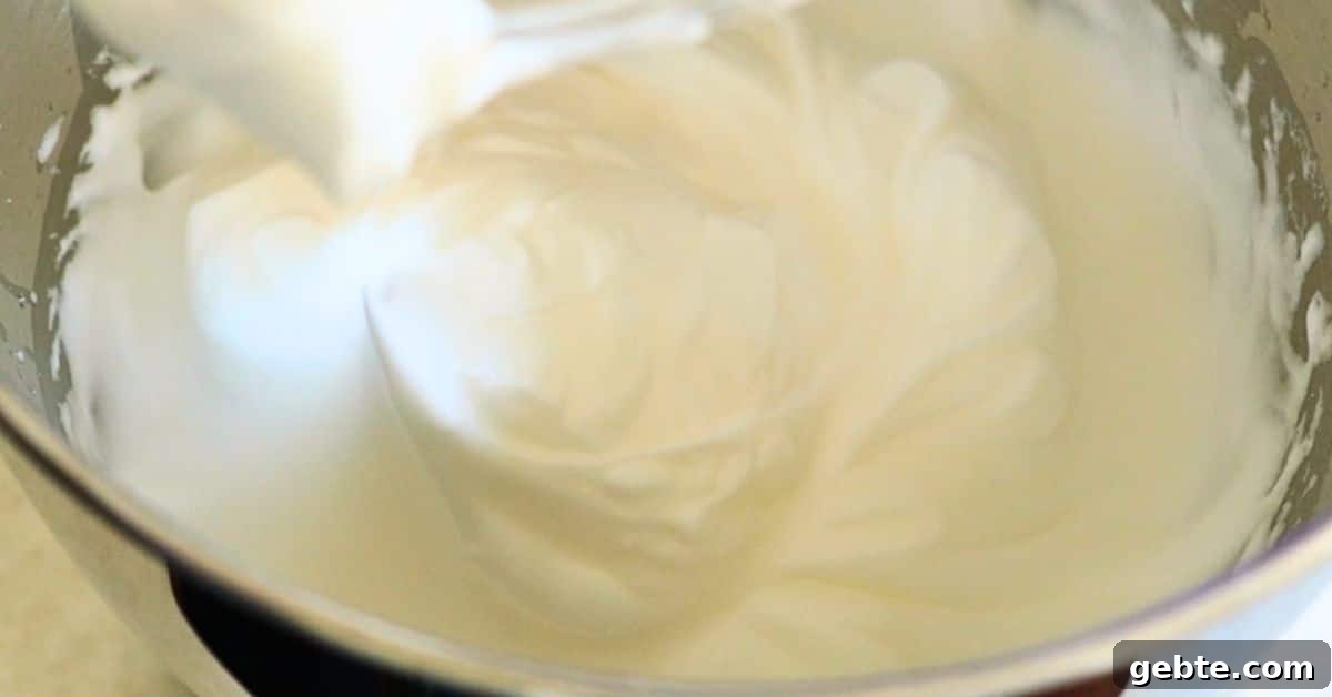 fluffy meringue in a bowl