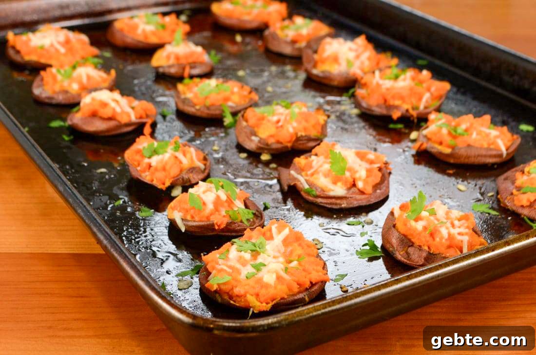 Garlic Butter Smashed Sweet Potatoes with Parmesan