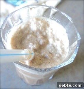 Mocha frappe in a tall glass