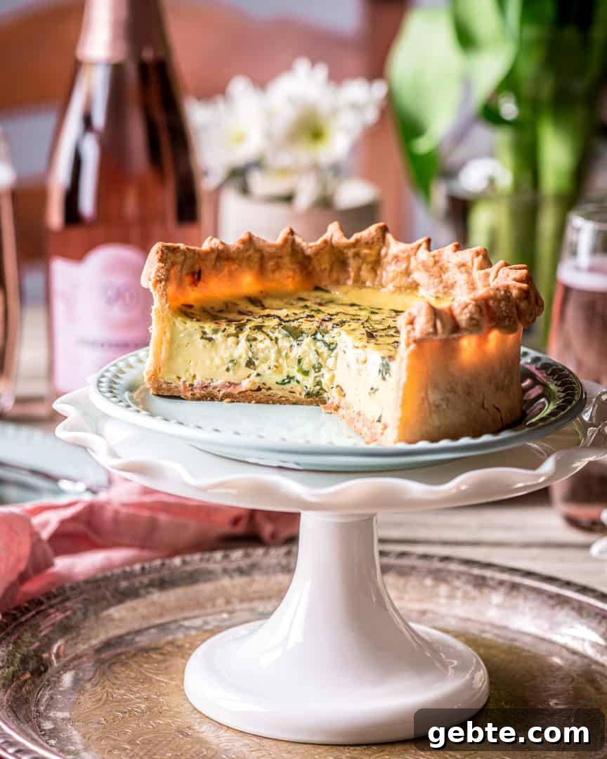 Prosciutto Quiche with Goat Cheese, Spinach and Basil 3 How to get a silky custard and a flaky crust