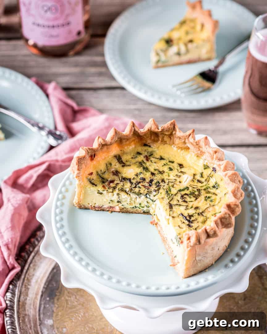 Prosciutto Quiche with Goat Cheese, Spinach and Basil 4 Quiche