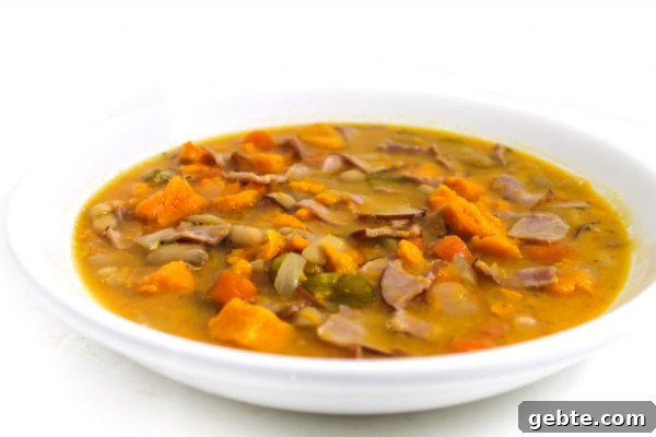 Low Calorie Ham, Bean and Sweet Potato Soup (Crock-Pot)