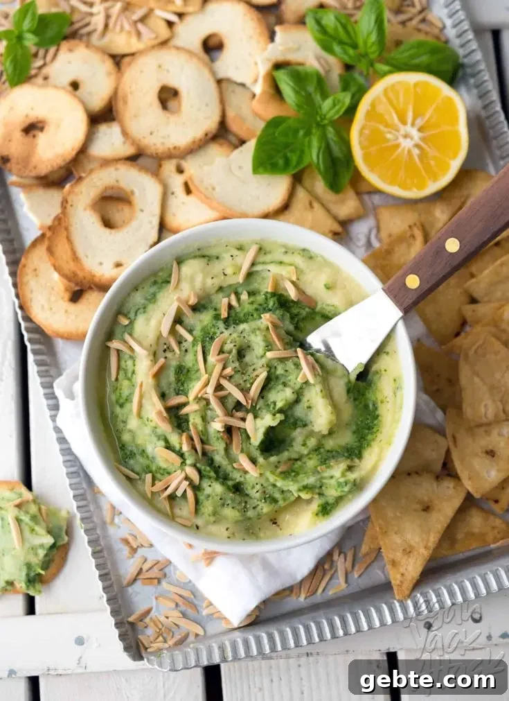 Creamy Cauliflower Pesto Dip