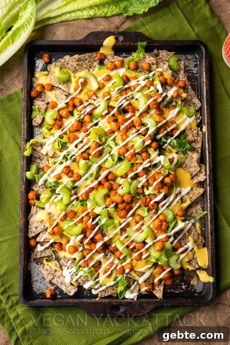 Buffalo Chickpea Nachos
