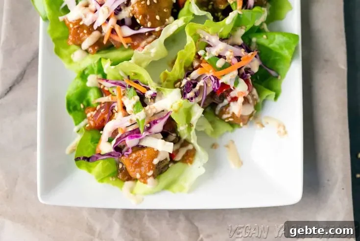 Sweet & Sour Porkless Lettuce Cups