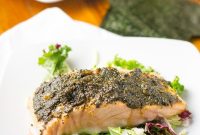 Pan-Seared Nori-Crusted Salmon with Soy Glaze