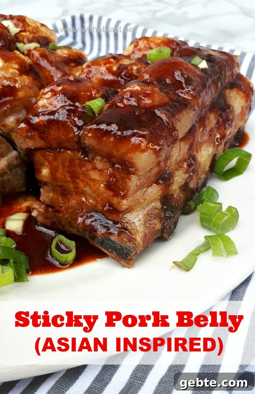 Sticky Pork Belly is an Asian inspired recipe, the meat is super tender and the top is the crispiest (crackling) ever Sticky Pork Belly (Asian Inspired)