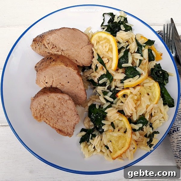 Sticky Asian-Style Pork Belly with Soy-Honey Glaze 3 Honey Lemon Pork Loin with Roasted Lemon Orzo