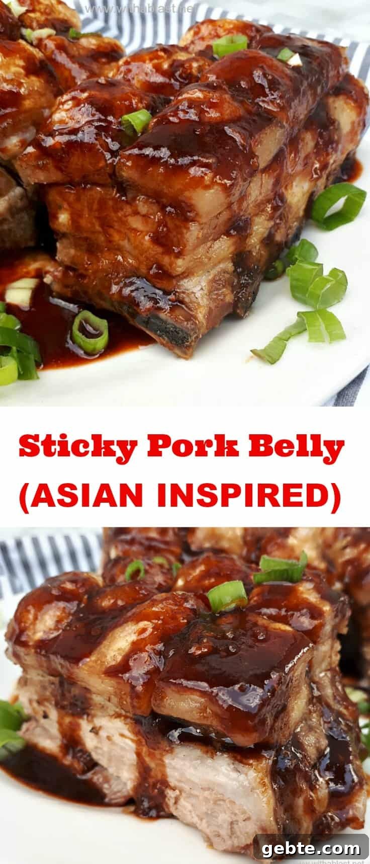 Sticky Pork Belly is an Asian inspired recipe, the meat is super tender and the top is the crispiest (crackling) ever Sticky Pork Belly (Asian Inspired)