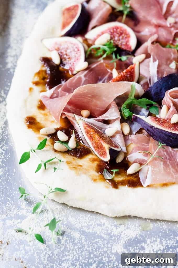 Prosciutto and Arugula Pizza with Balsamic Glaze 3 This fig and prosciutto pizza is the perfect dinner lifesaver.