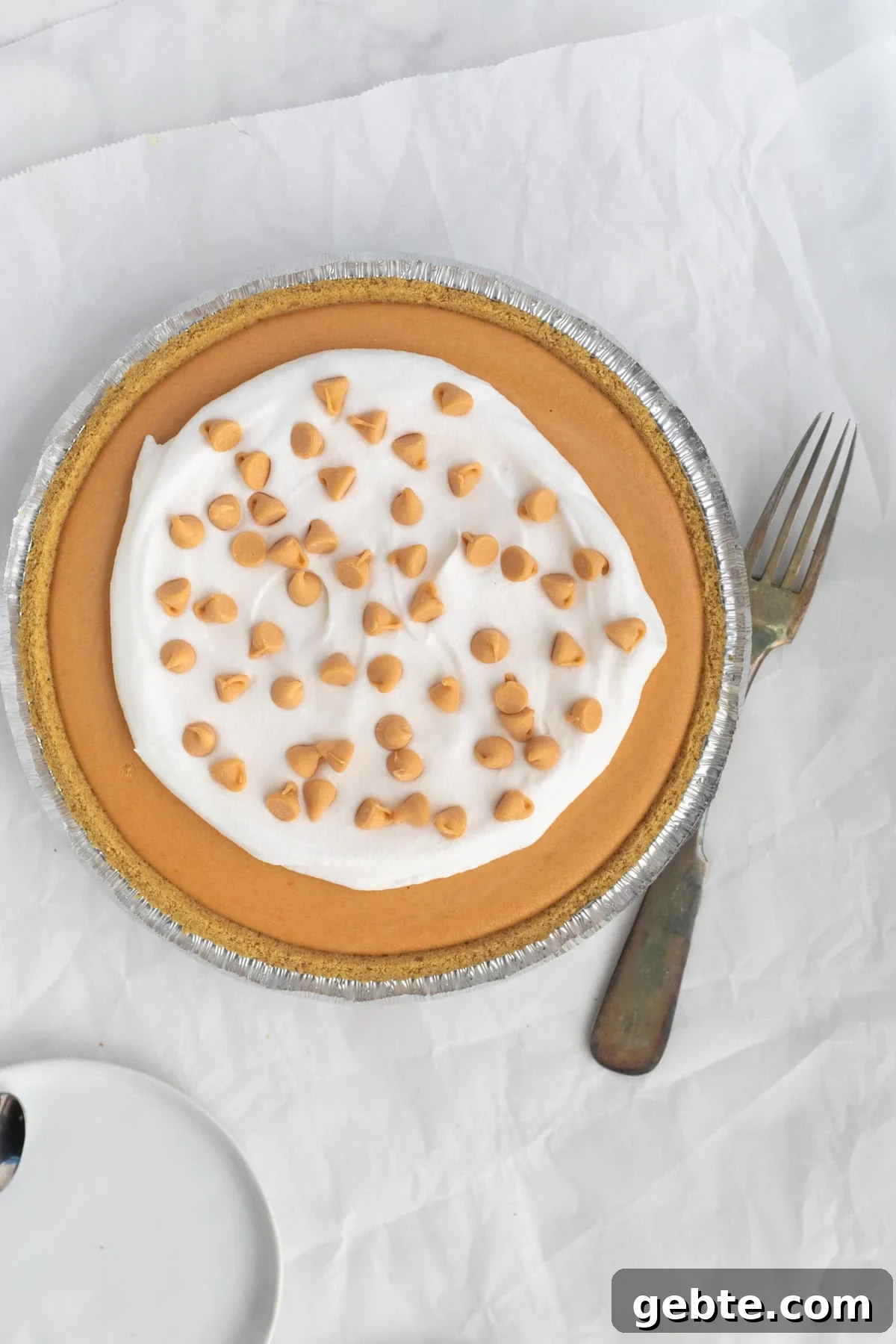 decorated butterscotch pudding pie
