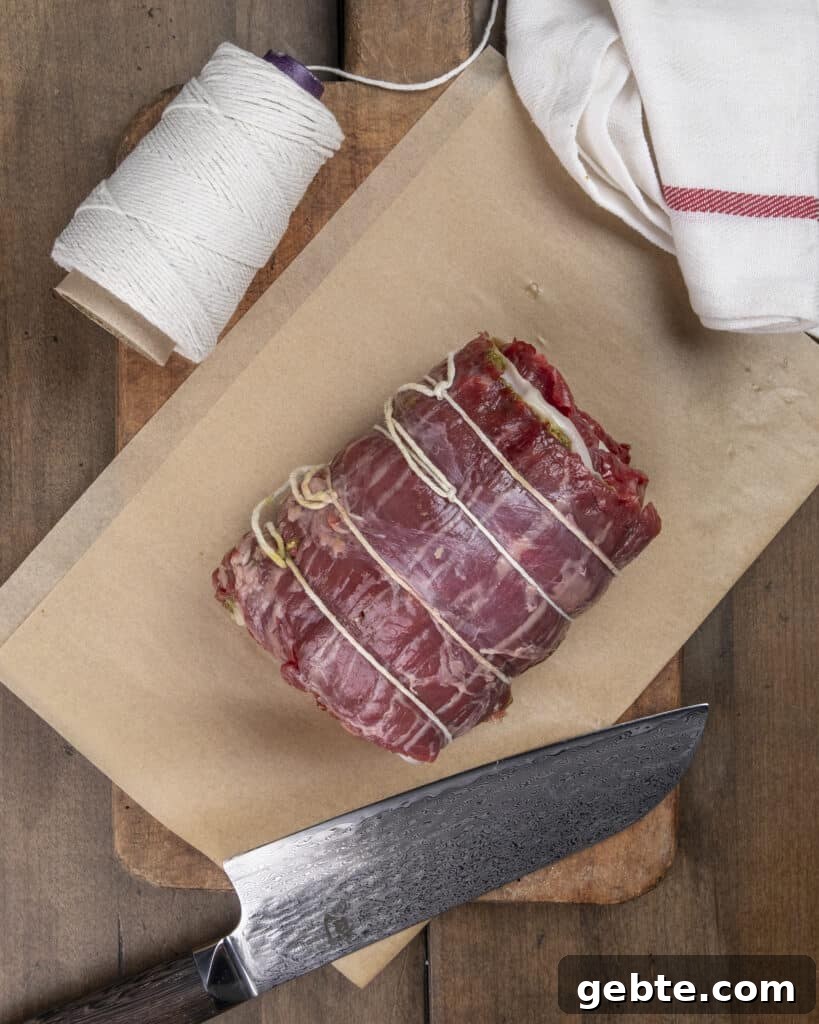 Grilled Skirt Steak Pinwheels with Garlic-Herb Filling 6 Slicing pinwheels