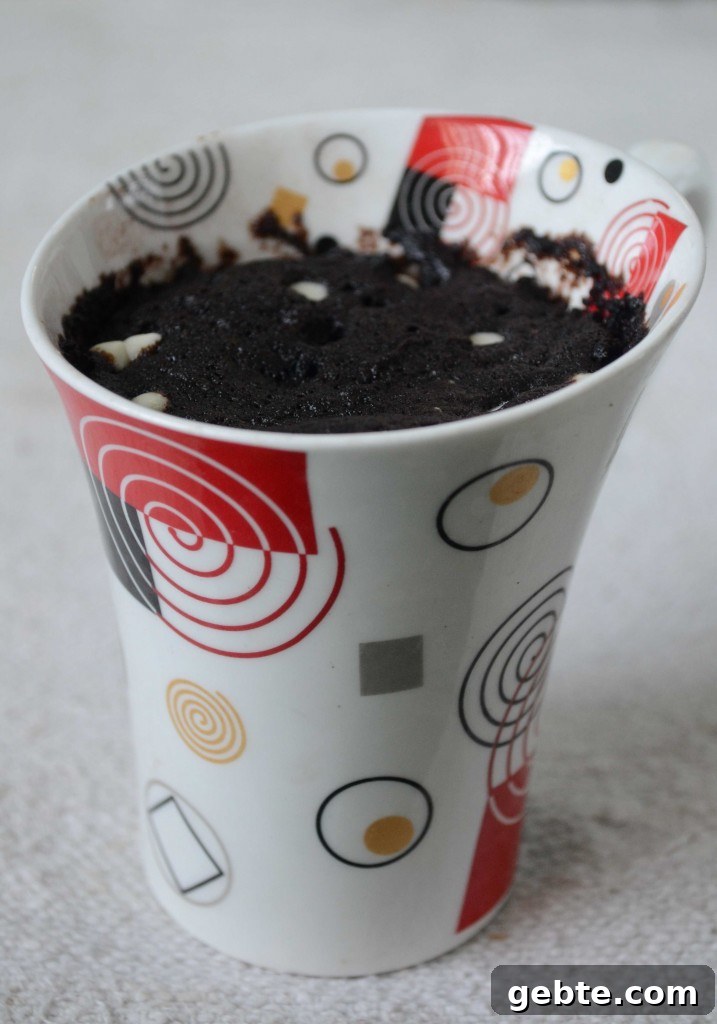 mug cake served