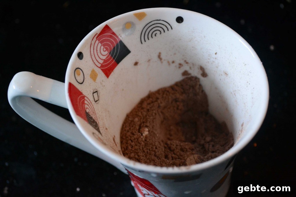 mug cake closeup