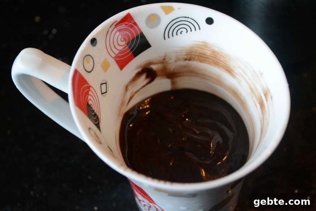 mug cake ready to serve