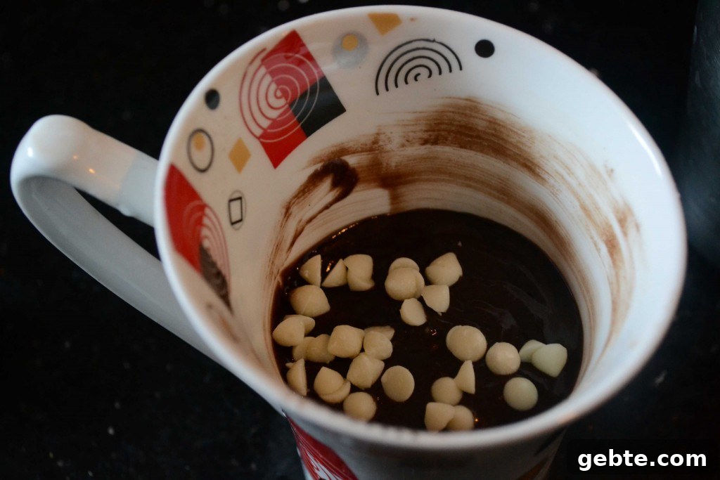 mug cake plated