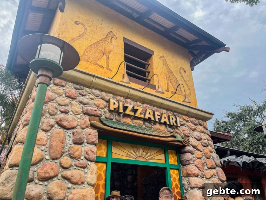 Pizzafari entrance at Animal Kingdom.
