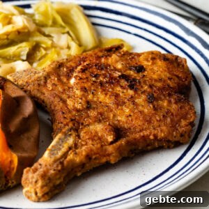 deep fried pork chops with cabbage and sweet potato