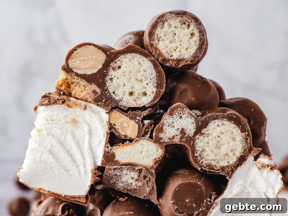 Close up of rocky road.